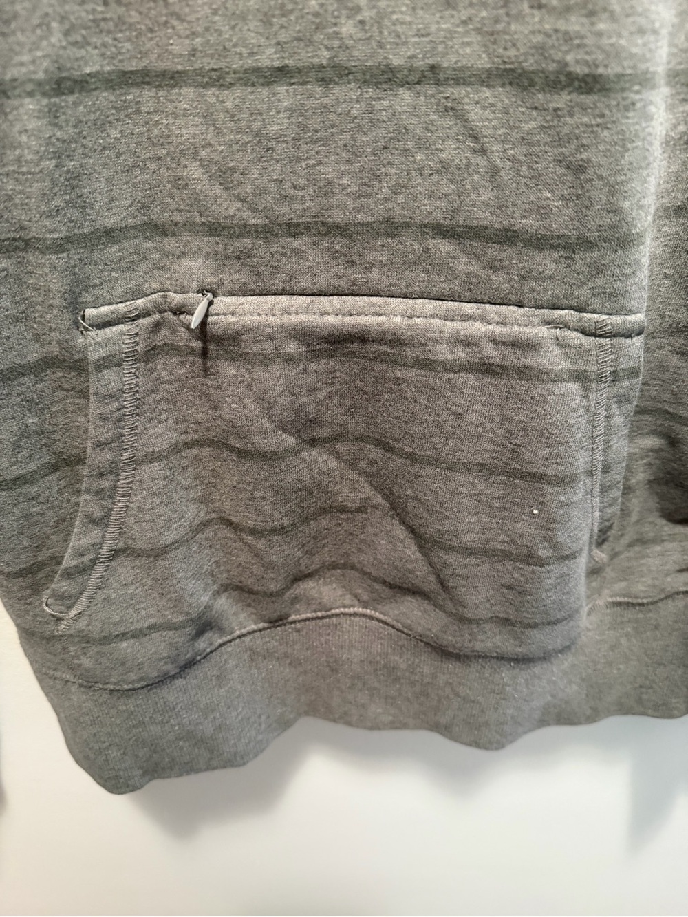 Rare Fox Gray Striped Hoodie with Bird & Floral Sleeve Print - Picture 3 of 7